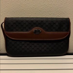 Rare Gucci Authentic Vintage 80s Monogram Canvas & Leather